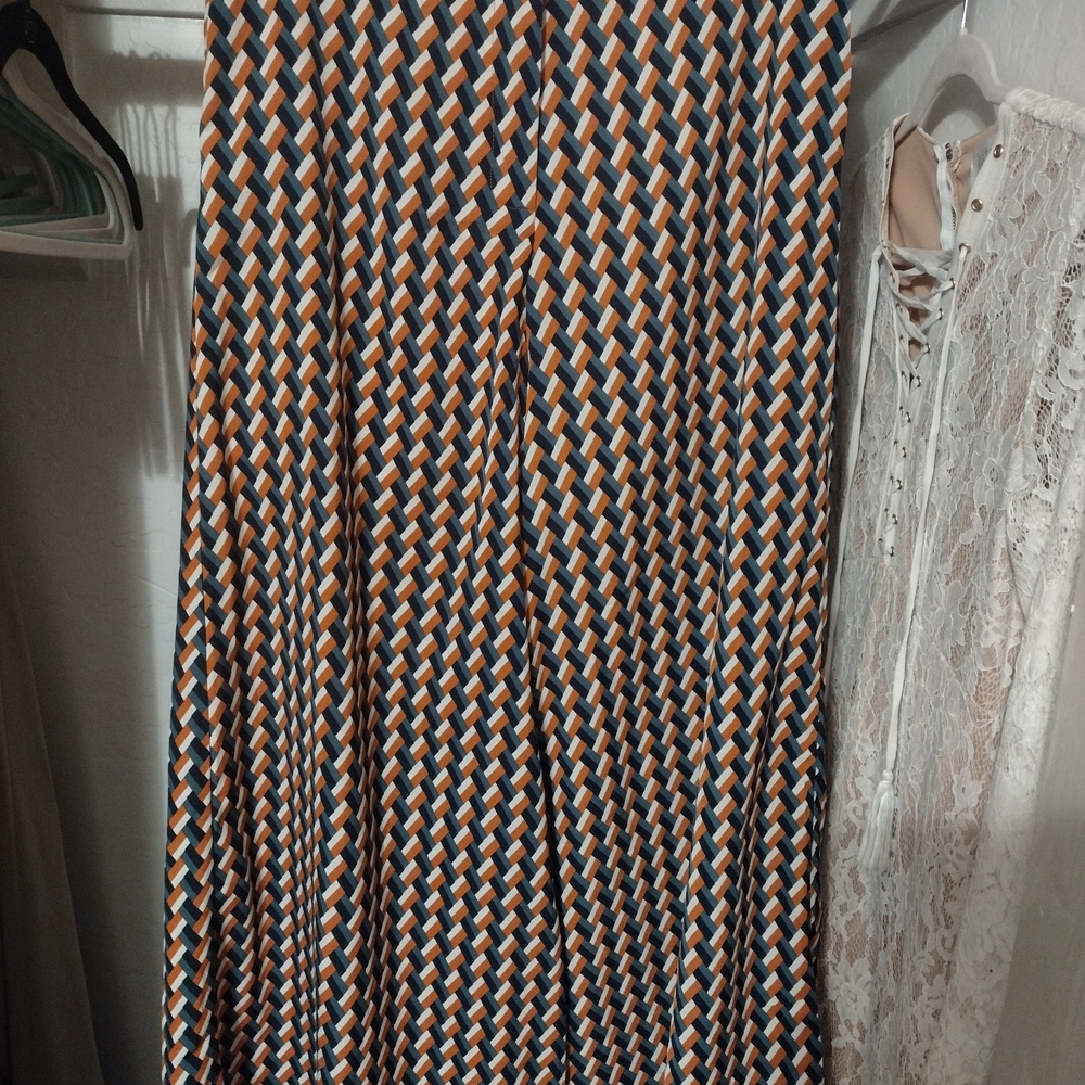Elegant Woven Pattern Wide Leg Pants